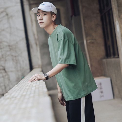 嘉曄(jiaye)夏季凈面t恤短袖t恤男地推便宜地攤批發(fā)衣服五分袖t恤班服